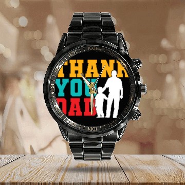Discover Thank You Dad Calendar Steel Band Watch