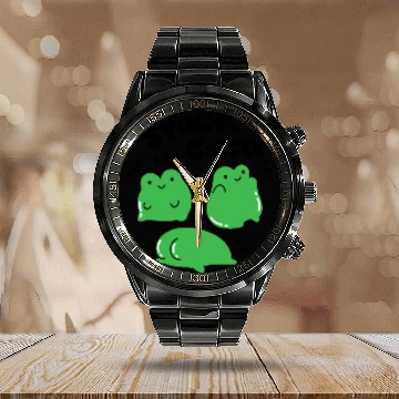 Discover Stuck in Circle with Toad Calendar Steel Band Watch