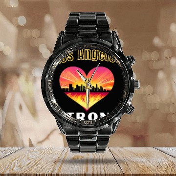 Discover Los Angeles Strong Calendar Steel Band Watch