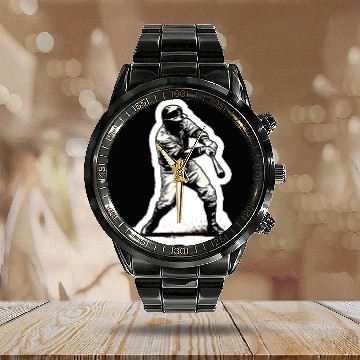 Discover Baseball Player Black And White Calendar Steel Band Watch