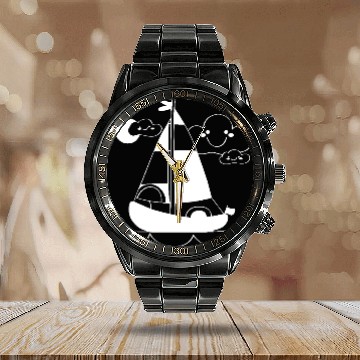 Discover Cartoon Sailing Calendar Steel Band Watch