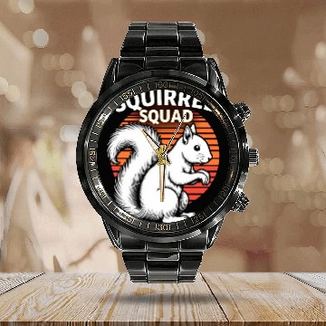 Discover Squirrel Squad Funny Lover Calendar Steel Band Watch