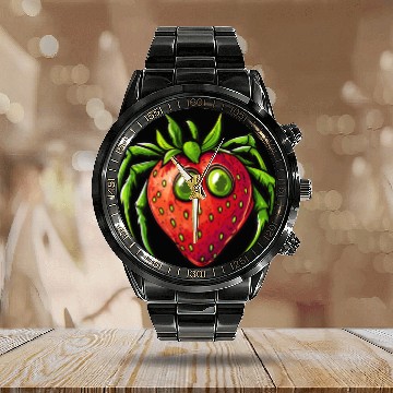 Discover Strawberry Spider Strawberry Spider Calendar Steel Band Watch
