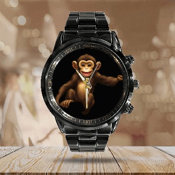 Discover Monkey - "Banana Bandit" Calendar Steel Band Watch