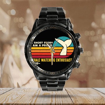 Discover Whale Watching A Short Story I Am Marine Biologist Calendar Steel Band Watch