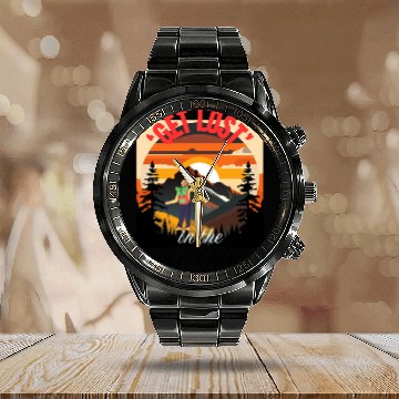 Discover Sundown Hiking Calendar Steel Band Watch
