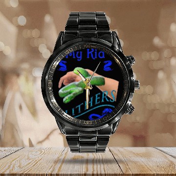Discover My Kid Slithers Calendar Steel Band Watch