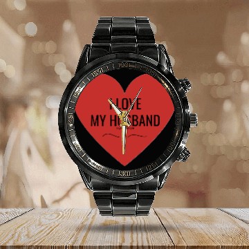 Discover I Love My Husband Calendar Steel Band Watch