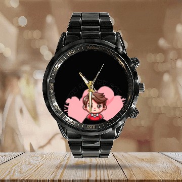 Discover have you seen my boy friend Calendar Steel Band Watch