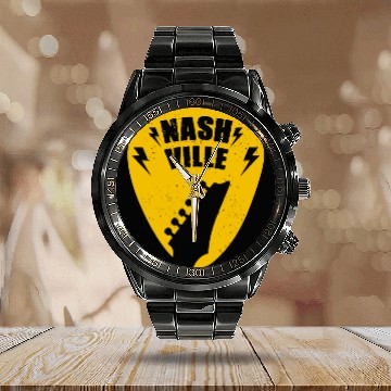 Discover Nashville Music City Guitar Pick Calendar Steel Band Watch