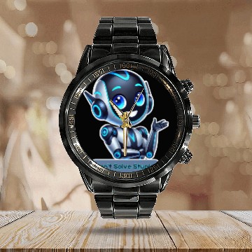 Discover Funny AI Robot I Can't Solve Stupid Tech Design Calendar Steel Band Watch