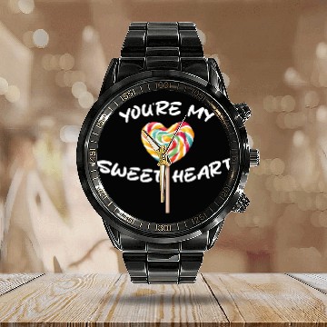 Discover Sweetheart Rainbow Lollipop Valentine's Day Lolli Calendar Steel Band Watch