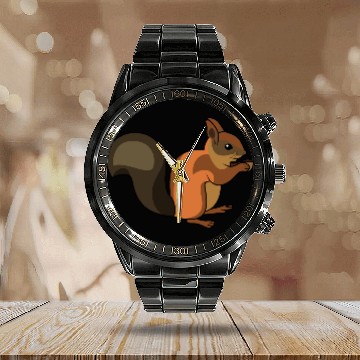 Discover Red squirrel Calendar Steel Band Watch