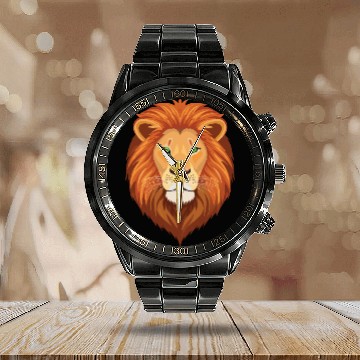 Discover Tiger - Lion - Fearless - Lion King Calendar Steel Band Watch
