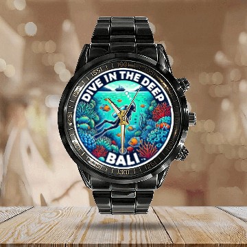Discover Ocean Explorer Badge Calendar Steel Band Watch