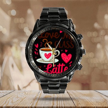 Discover Funny I Love My Class A Latte Coffee Teacher Calendar Steel Band Watch