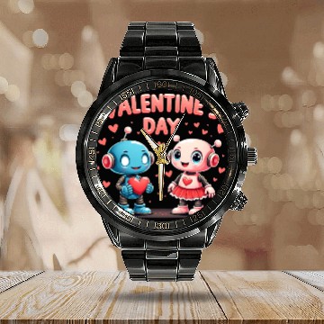 Discover Valentines Day Robot Love Calendar Steel Band Watch