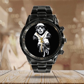 Discover Biker bear Calendar Steel Band Watch