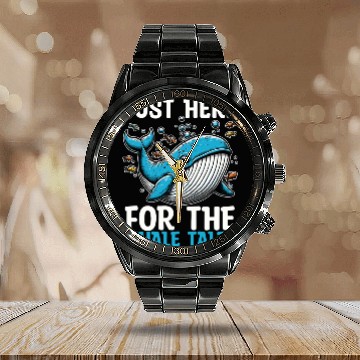 Discover Whale Watching Just Here For Marine Animal Sailing Calendar Steel Band Watch