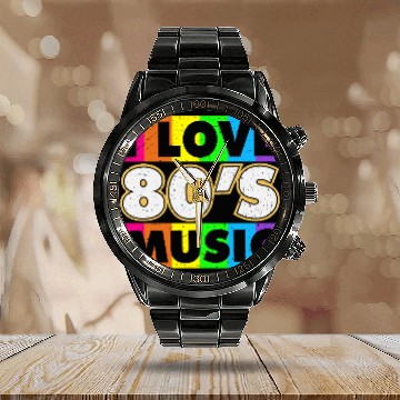 Discover Retro 80s Style design – Perfect for Nostalgia Fa Calendar Steel Band Watch