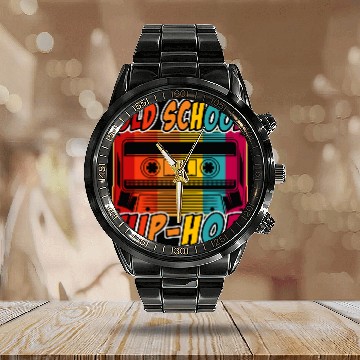Discover Retro 80s Style design – Perfect for Nostalgia Fa Calendar Steel Band Watch