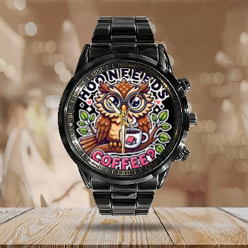 Discover Clever Owl Brew Calendar Steel Band Watch