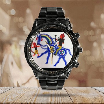 Discover Aadivasi tribal painting Calendar Steel Band Watch