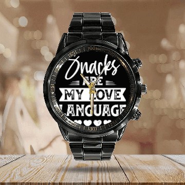 Discover Snacks Are My Love Language Funny Valentines Day Calendar Steel Band Watch