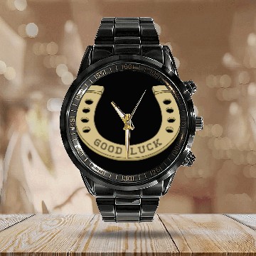 Discover Cool Horseshoe for Lucky Days Calendar Steel Band Watch