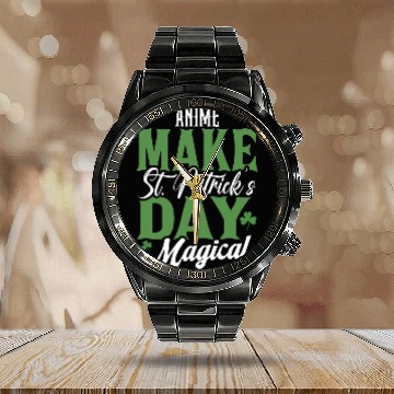 Discover Anime Make St Patricks Day Magical Calendar Steel Band Watch