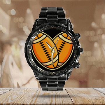 Discover Rugby Heart For Rugby Sport Lover Calendar Steel Band Watch