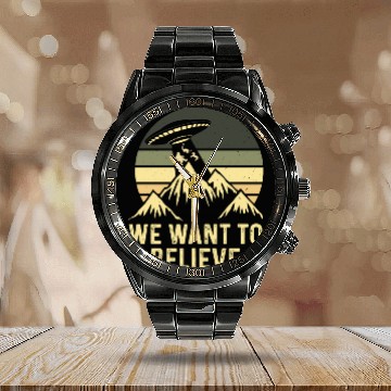 Discover UFO-Bigfoot Nessie Unicorn Calendar Steel Band Watch