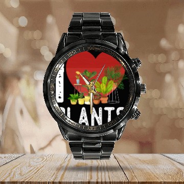 Discover Plant Lover Gardening Heart I Love Calendar Steel Band Watch