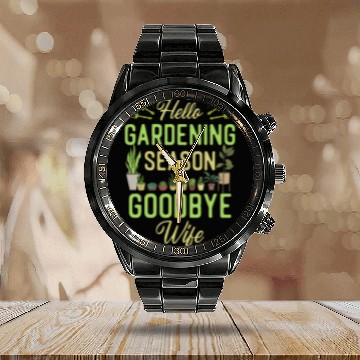 Discover Plant Lover Gardening Husband Wife Calendar Steel Band Watch