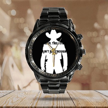 Discover Pilgrim, This Town Ain't Big Enough Western Calendar Steel Band Watch