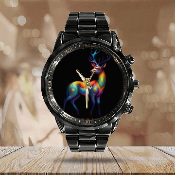 Discover Pisces Spirit Animal Deer Alebrije Calendar Steel Band Watch