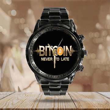 Discover Bitcoin BTC Krypto Investor Bitcoins Bitcoin Calendar Steel Band Watch