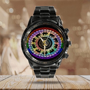 Discover The colorful elephant! Calendar Steel Band Watch