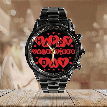 Discover Happy Valentine's Day. Calendar Steel Band Watch