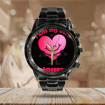 Discover I Am My Own Valentine - Funny Self-Love Calendar Steel Band Watch