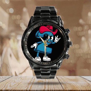 Discover Number Two Cowboy Runner Up with Attitude Calendar Steel Band Watch