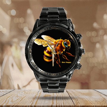 Discover Bee Happy Calendar Steel Band Watch