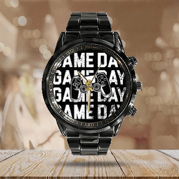 Discover Game day Calendar Steel Band Watch