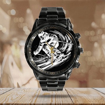 Discover Skiing With Impressive Dynamics In The Snow Calendar Steel Band Watch