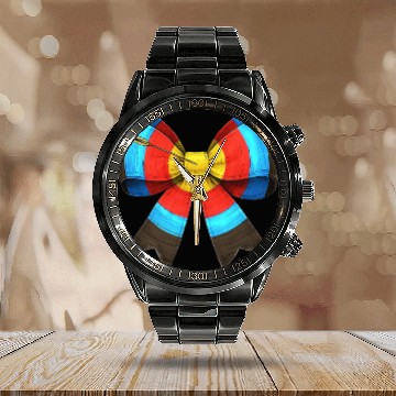 Discover Coquette Bow Archery Archer Bow and Arrow Calendar Steel Band Watch