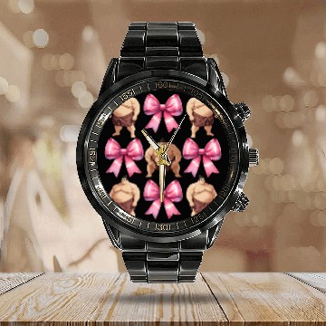 Discover Coquette Bow Sumo Wrestling Japanese Sumo Wrestler Calendar Steel Band Watch