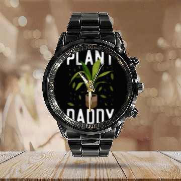 Discover Plant Lover Gardening Plant Daddy Calendar Steel Band Watch