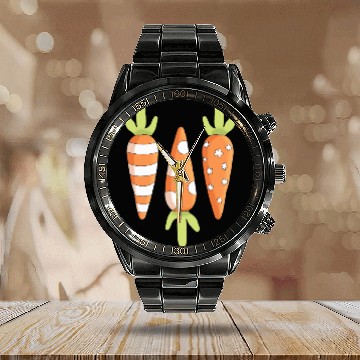 Discover Happy Easter Carrot Calendar Steel Band Watch