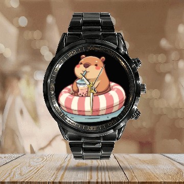 Discover Cute Hamster: Tiny and Adorable Calendar Steel Band Watch