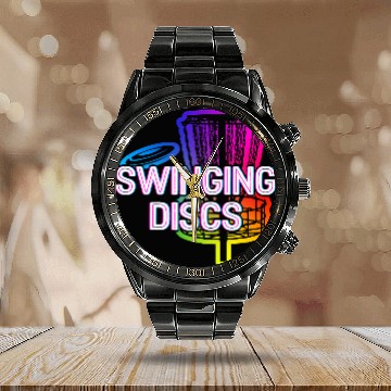 Discover Swinging Discs in Baskets Sports Disc Golf Games Calendar Steel Band Watch